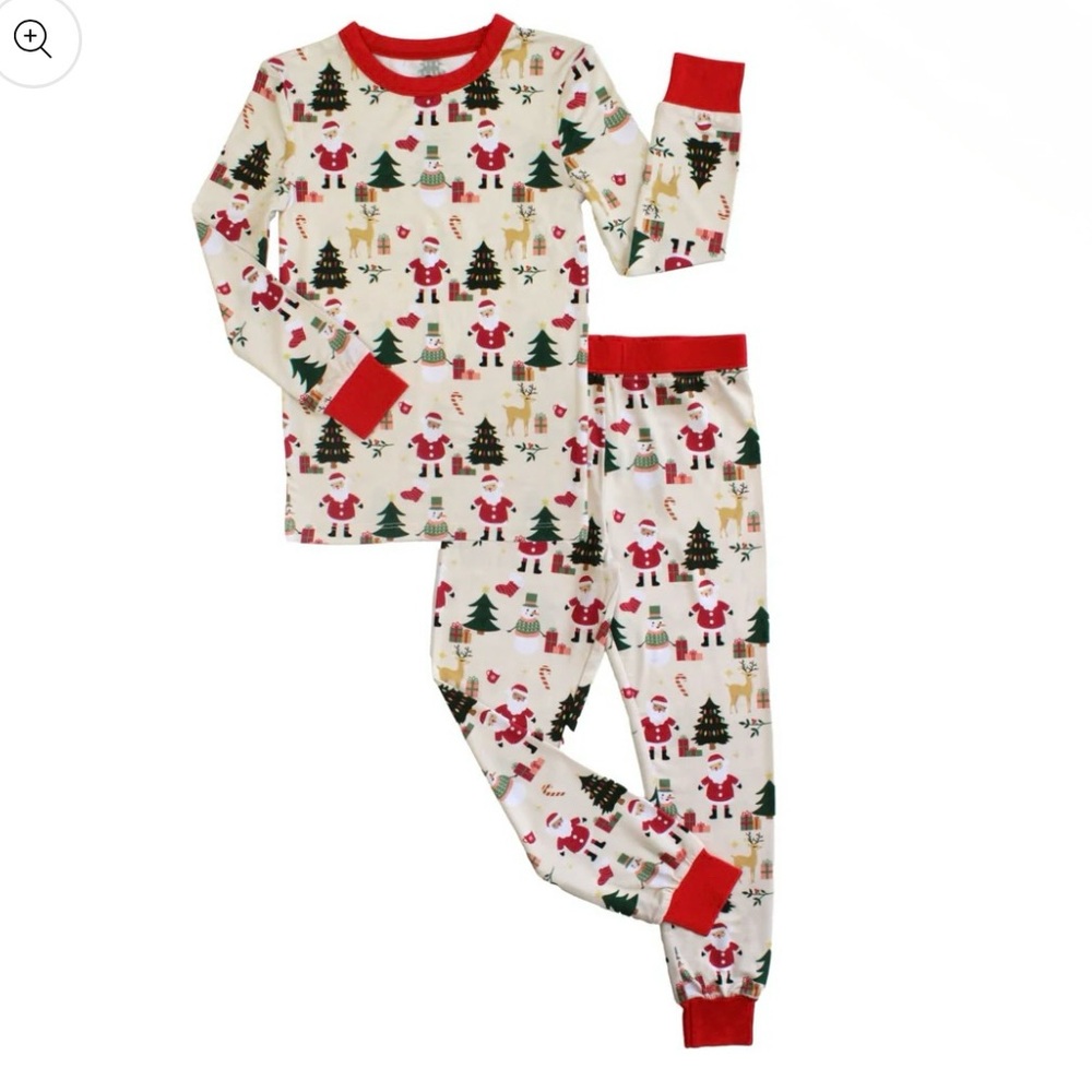 Cozy Christmas Bamboo Long Sleeve Kids Pajama Pants Set